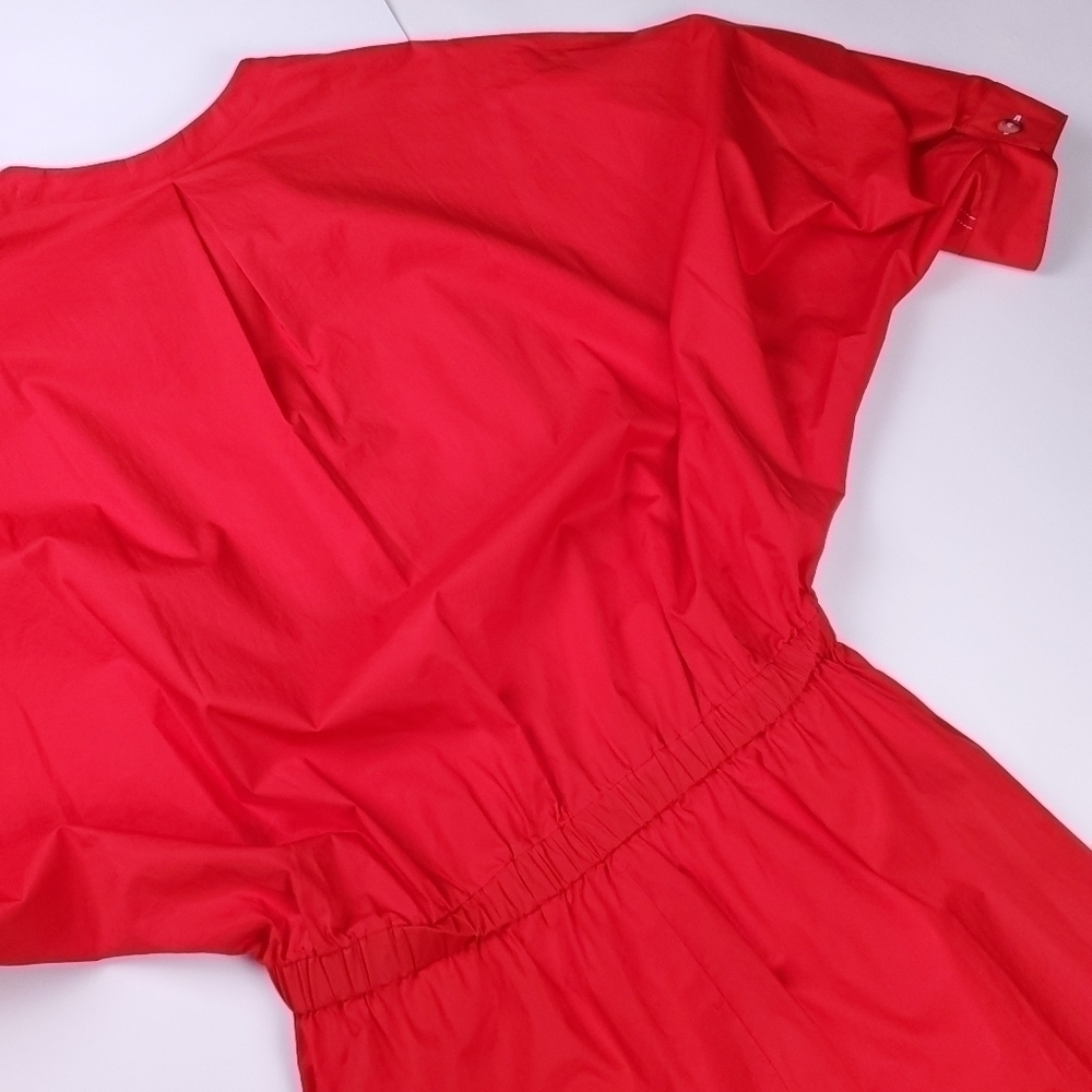 New Jason Wu Red Tie Front Pocketed Dress Sz 4 - Picture 15 of 16